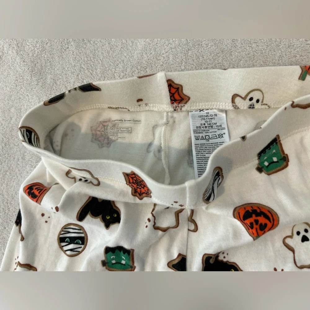 GAP Kids Halloween Pajamas Organic Cotton Ghost Bat Set Size 10